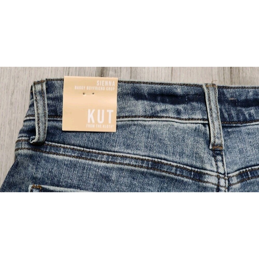 Nwt KUT FROM THE KLOTH Sienna Baggy Boyfriend Crop Jeans In Passion NEW Size 0 - Picture 9 of 16